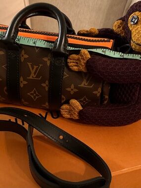 Louis Vuitton Brown Monogram Barrel Satchel with Orange Trim